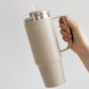 Thermo Cup with Straw - Cream Beige - 885ML